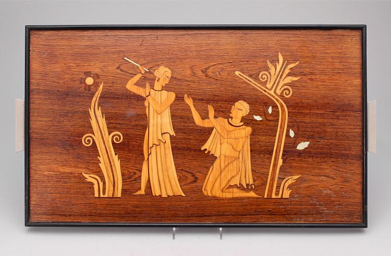 BRICKA, troligen Mjölby intarsia, art deco, 1930-tal.