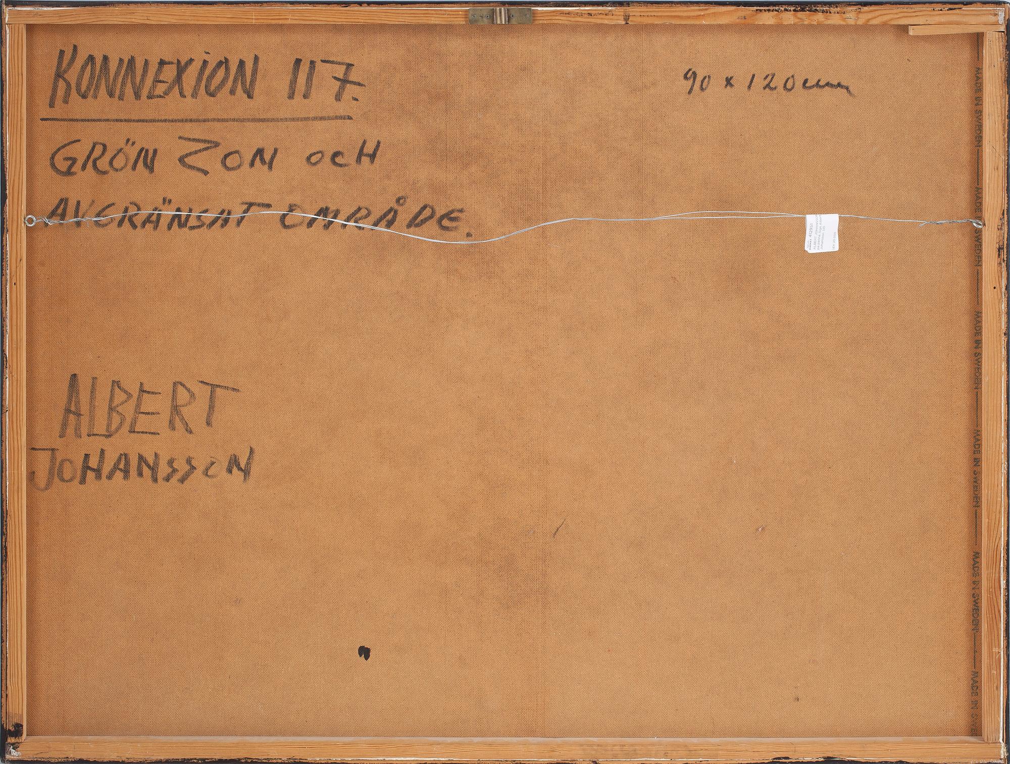 ALBERT JOHANSSON. Olja på pannå. Sign Albert Johansson.