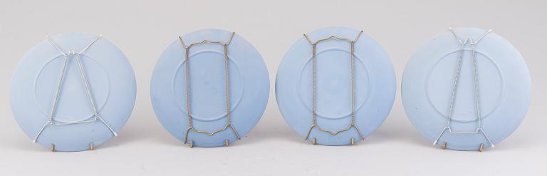 12 Wedgwood blue jasperware christmas plates.