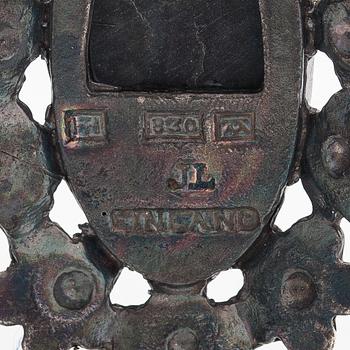 Jorma Laine, A silver necklace "Lemmikki" witha spectrolite. Turun Hopea, Turku.