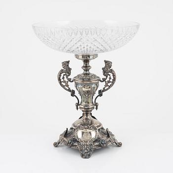 A silver and cut glass centrepiece, Estonia, circa 1920-1940.