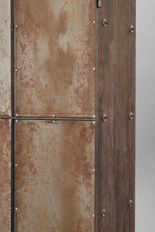 Jonas Bohlin, A Jonas Bohlin stained oak and patinated steel cabinet 'Slottsbacken', Källemo, Sweden circa 1987.