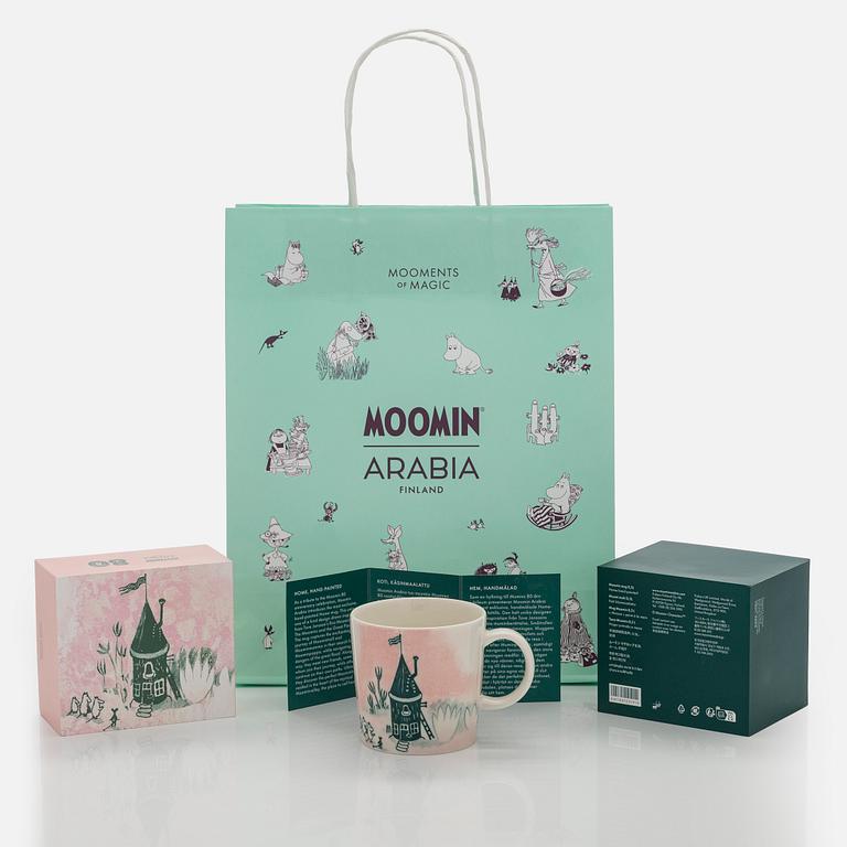A porcelain Moomin 80 anniversary mug, 'Home', Moomin Characters, Arabia 2025, numbered 80.