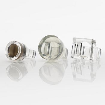 Siv Lagerström, three acrylic rings, 1970s.