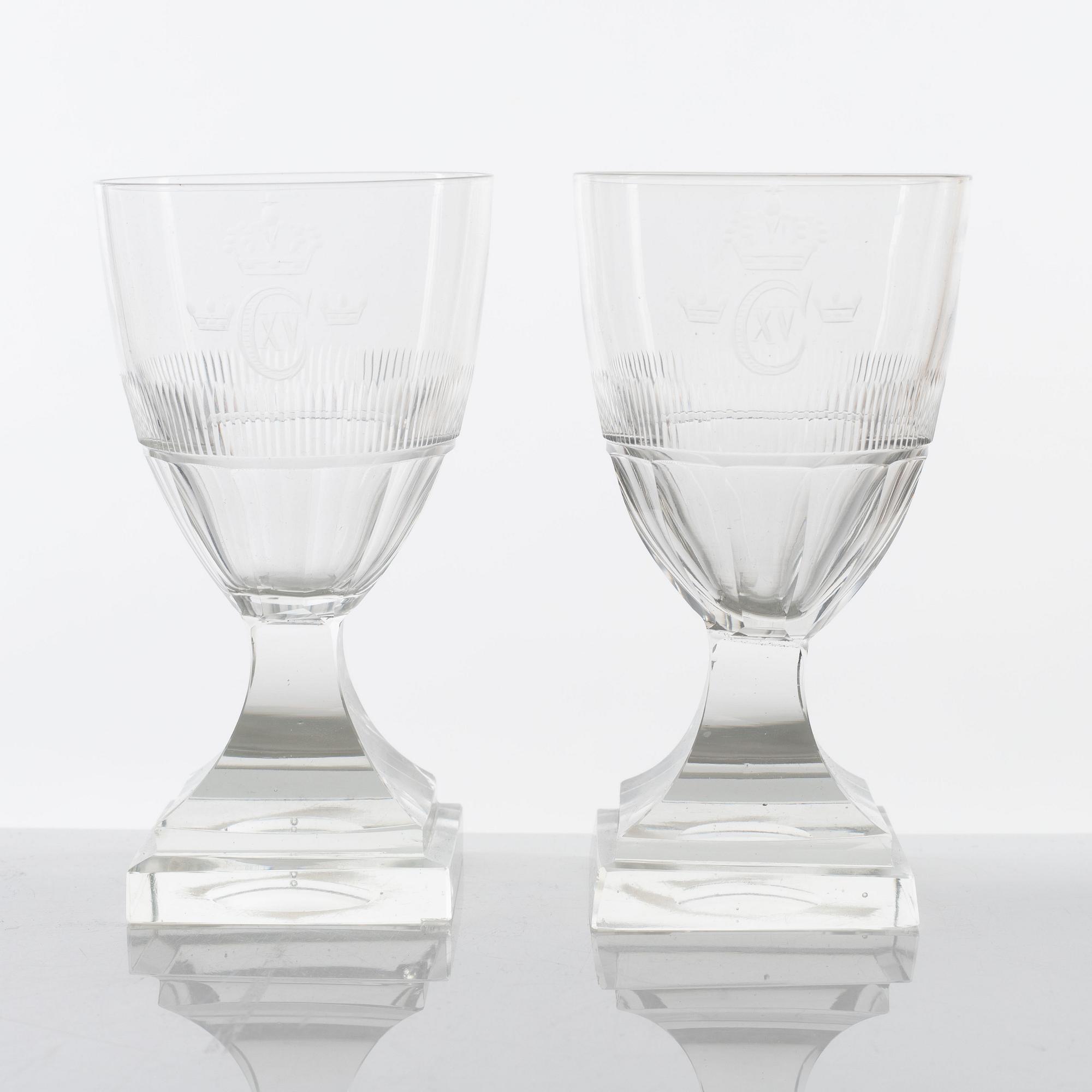 Ten different glasses, 19th century.