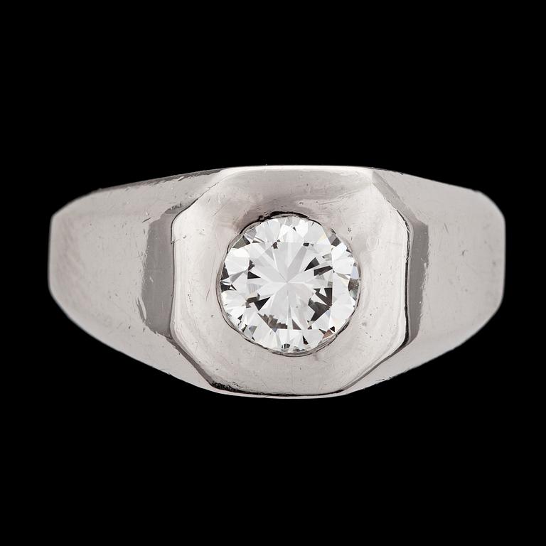 A brilliant cut diamond ring, 1.15 cts.