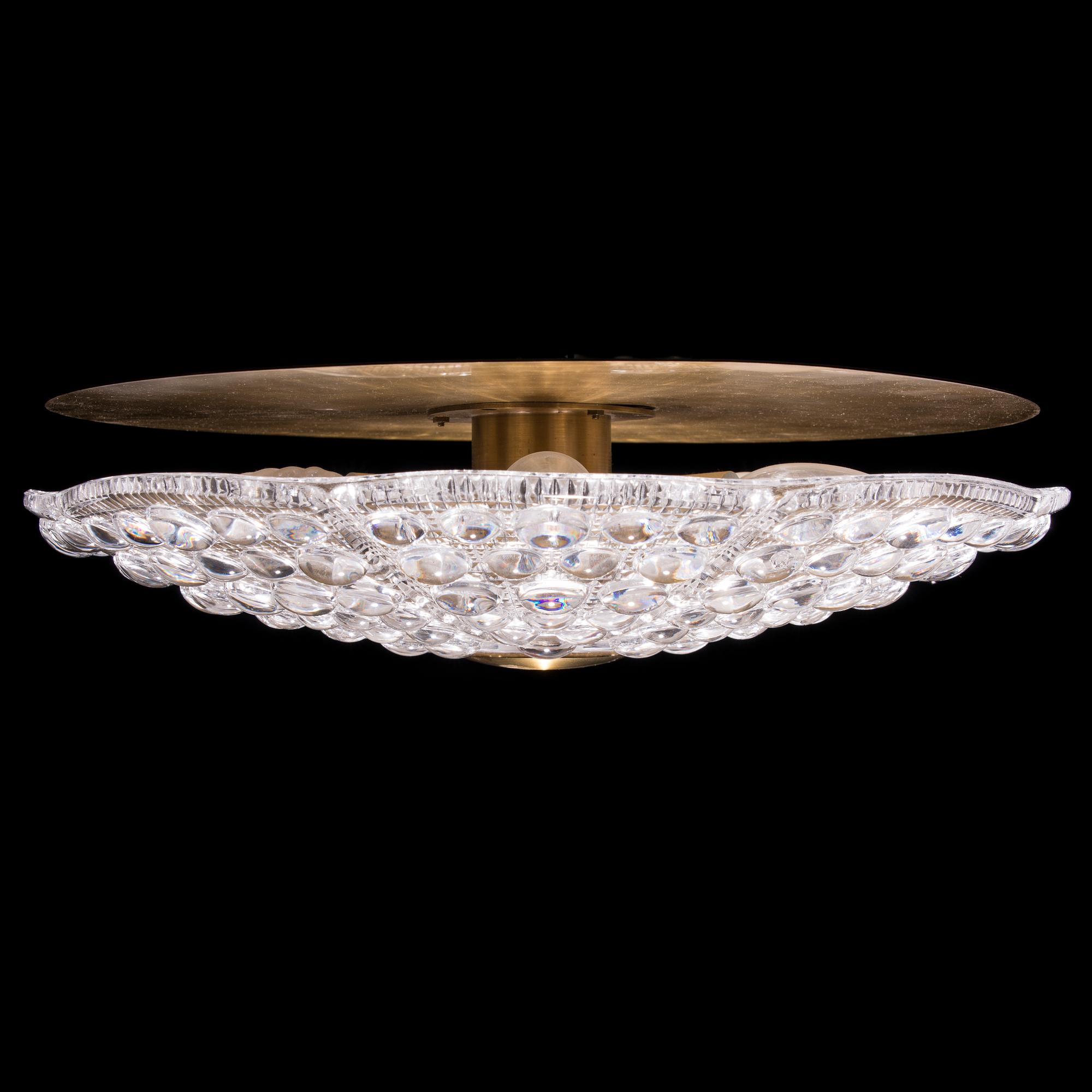 TAKLAMPA, plafond, Carl Fagerlund, Orrefors. 1970-tal. Höjd 10 cm.