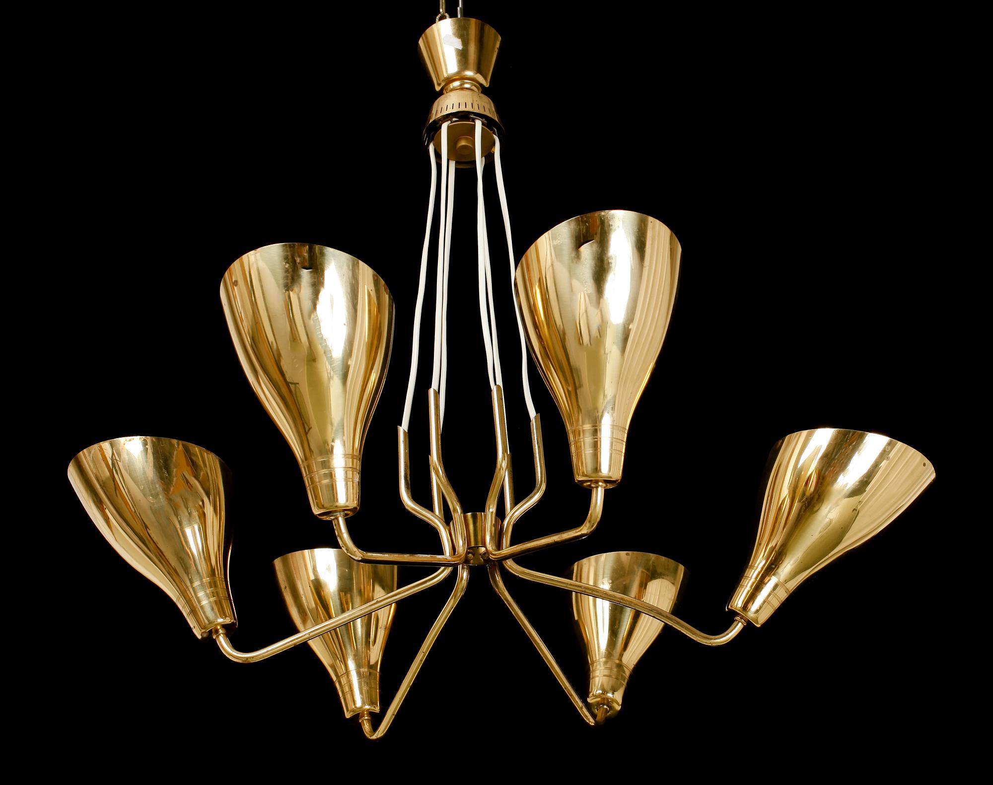 TAKLAMPA, möjligen Paavo Tynell, 1900-talets mitt. Höjd ca 75 cm.
