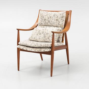 Peter Hvidt & Orla Mølgaard Nielsen, an 'FD 146' teak and rattan easy chair, France & Son, Denmark.