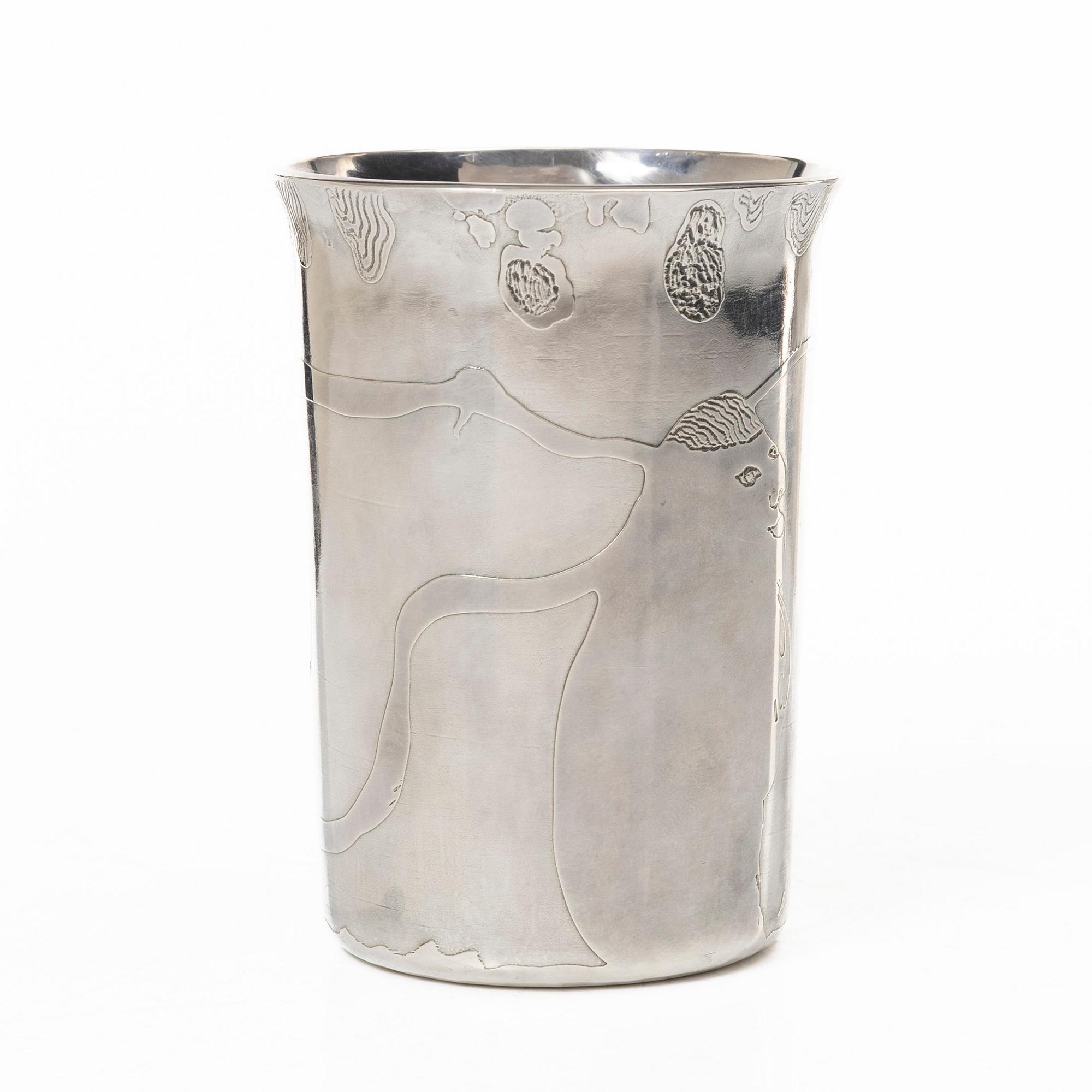 Olle Ohlsson, A sterling silver beaker, Olle Ohlsson Silversmide, Stockholm 1979.