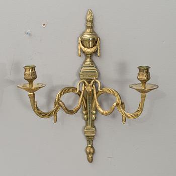 VÄGGAPPLIQUER, ett par gustaviansk stil, V Fong Grenna, 1900-talets mitt.