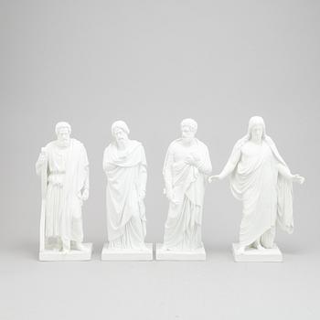 Four parian figurines, Bing & Gröndahl and Royal Copenhagen.