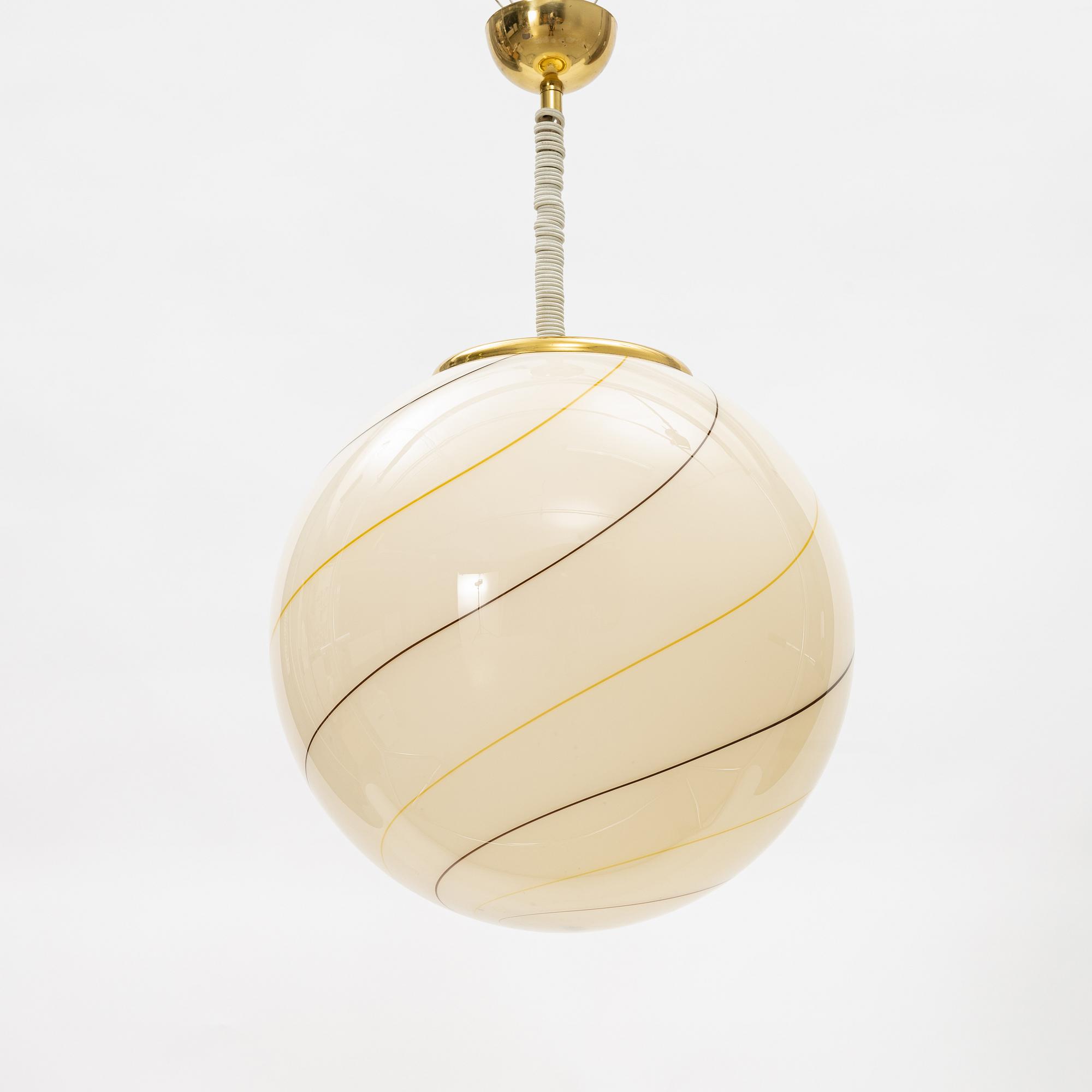 A glass ceiling lamp, probably Murano, Italy, second half of the 20th Century.