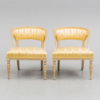 A pair of late Gustavian armchairs by Ephraim Ståhl (master in Stockholm 1794-1820).