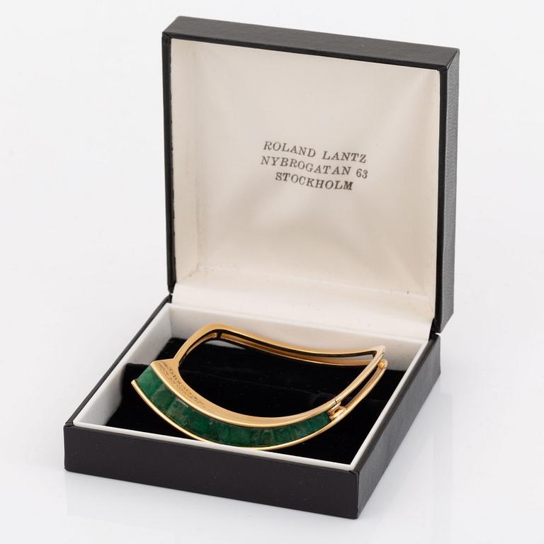Lantz armband 18K guld med trappslipade  smaragder.
