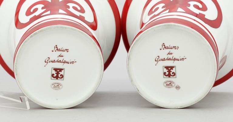 YTTERFODER, ett par, porslin, Hermès Porcelaine, Paris, 1900/2000-tal.