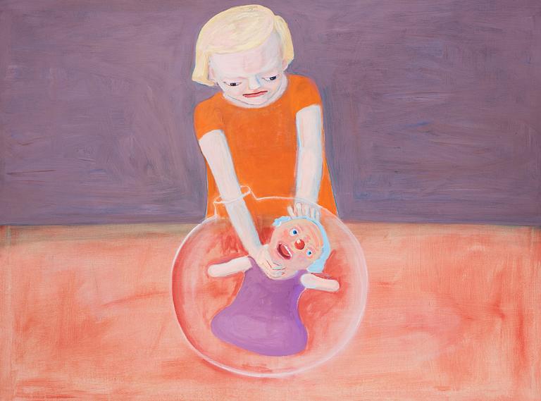 Lena Cronqvist, "Flicka i orange med glaskolv".