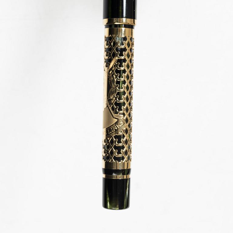 Montegrappa, reservoirpenna, "St Andrews", 18 k guld numrerad 1/7.