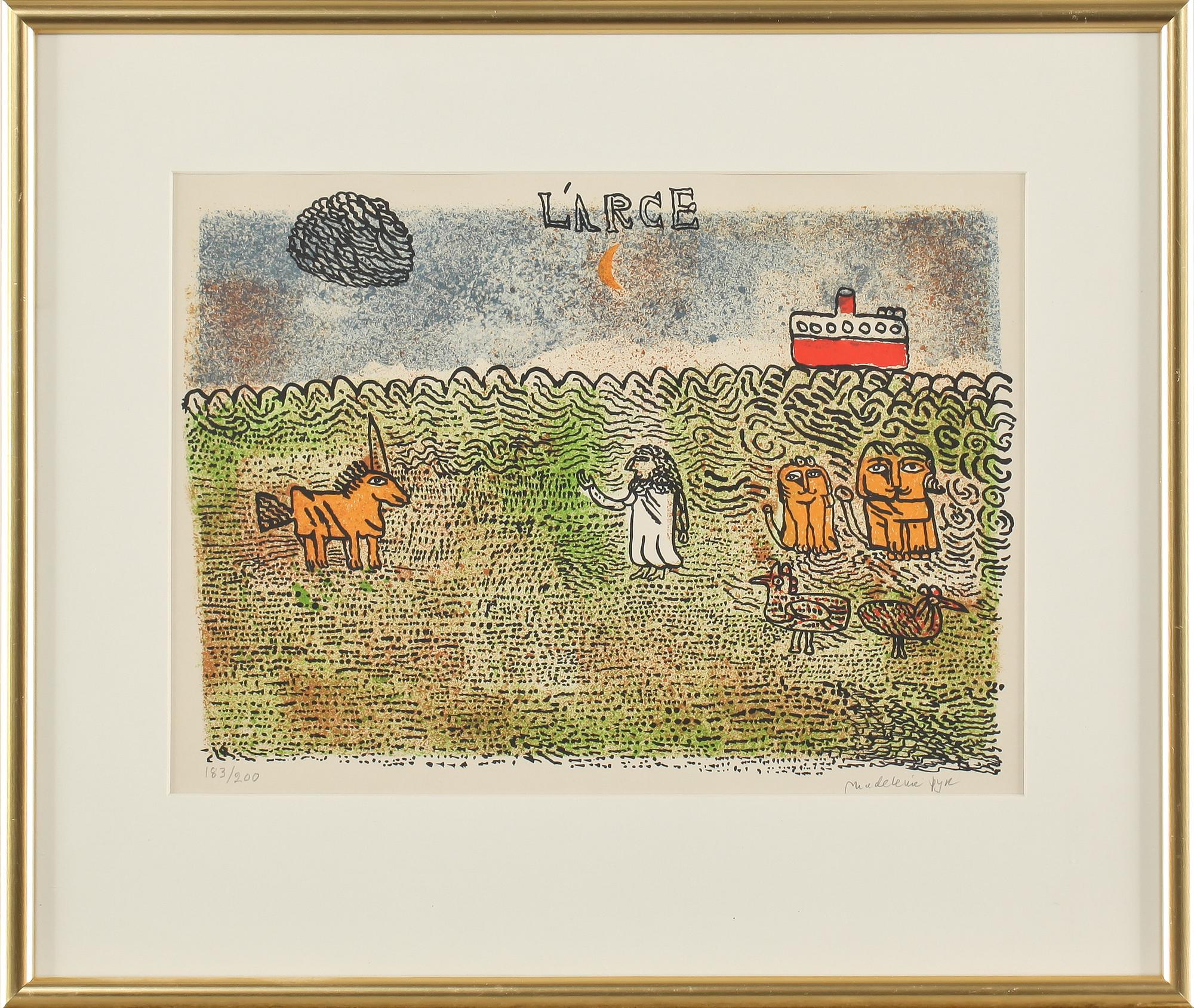MADELEINE PYK, färglitografi, signerad och numrerad 183/200.