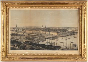 PRINT, "Stockholm view from Mosebacke", after photo by G. Joop.