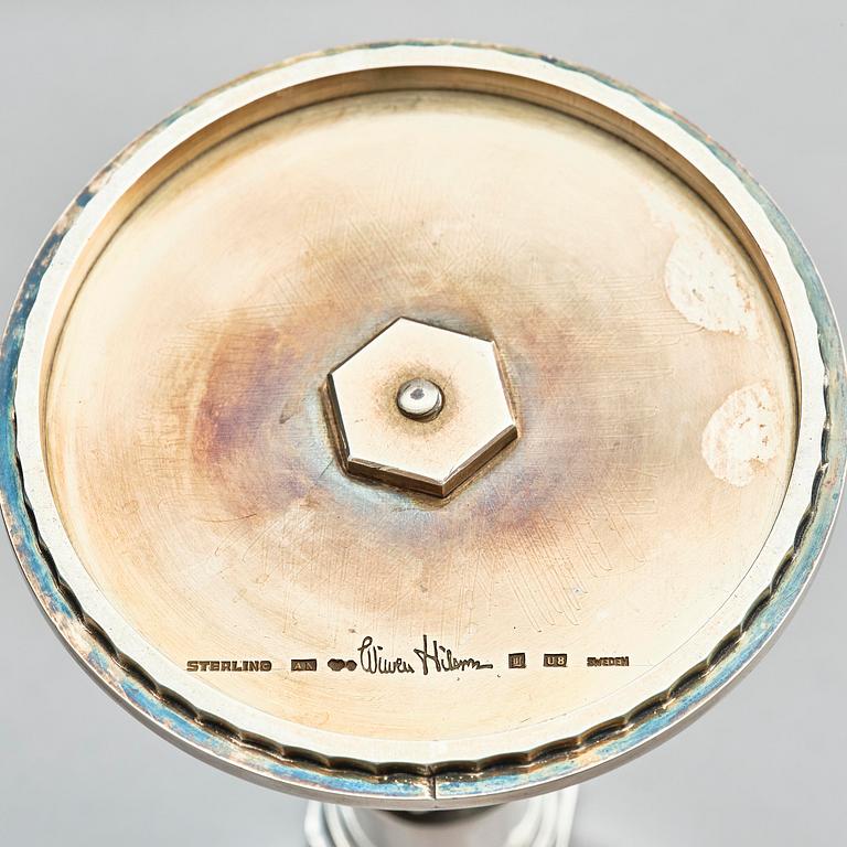 Wiwen Nilsson, ljusstakar, ett par, sterling silver, Lund 1946.