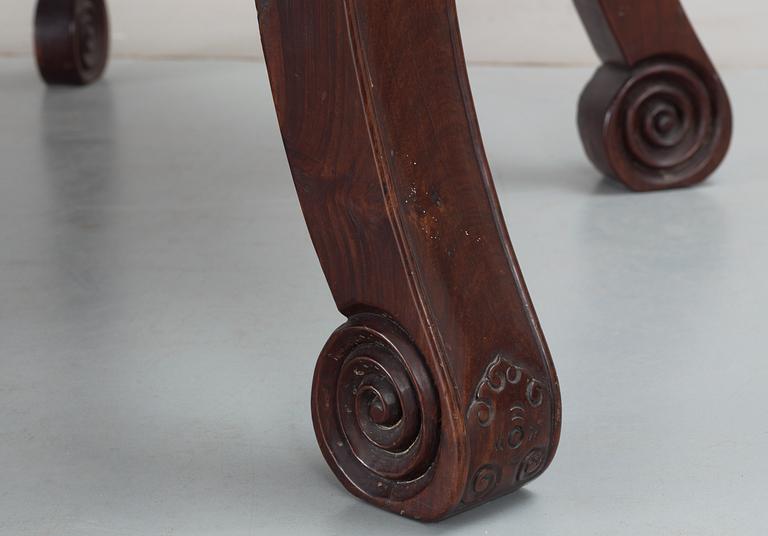 A hardwood dinner table, early 20th Century.