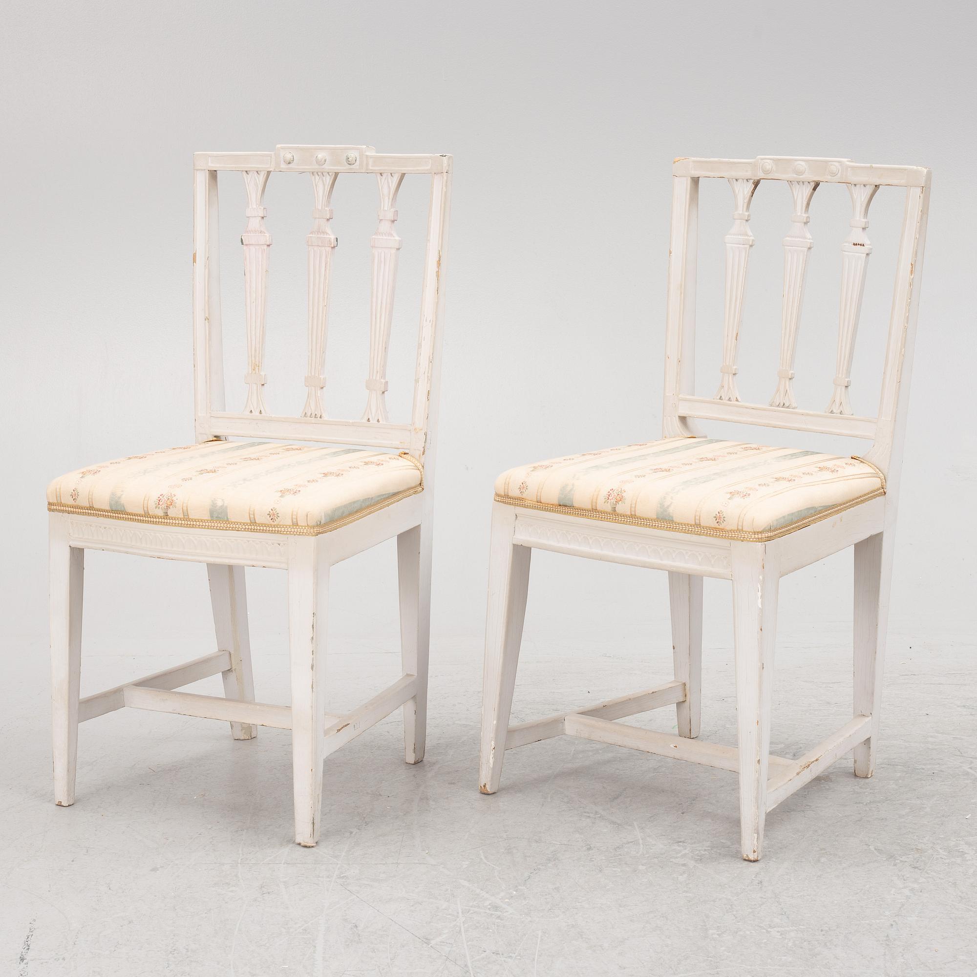 Twelve matched late Gustavian chairs, circa 1800.