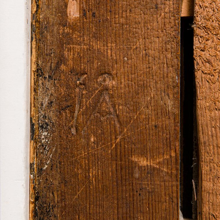 Peili, kustavilainen, signeerattu Johan Åkerblad, (mestari Tukholmassa 1758 - 1799), päivätty 1785.