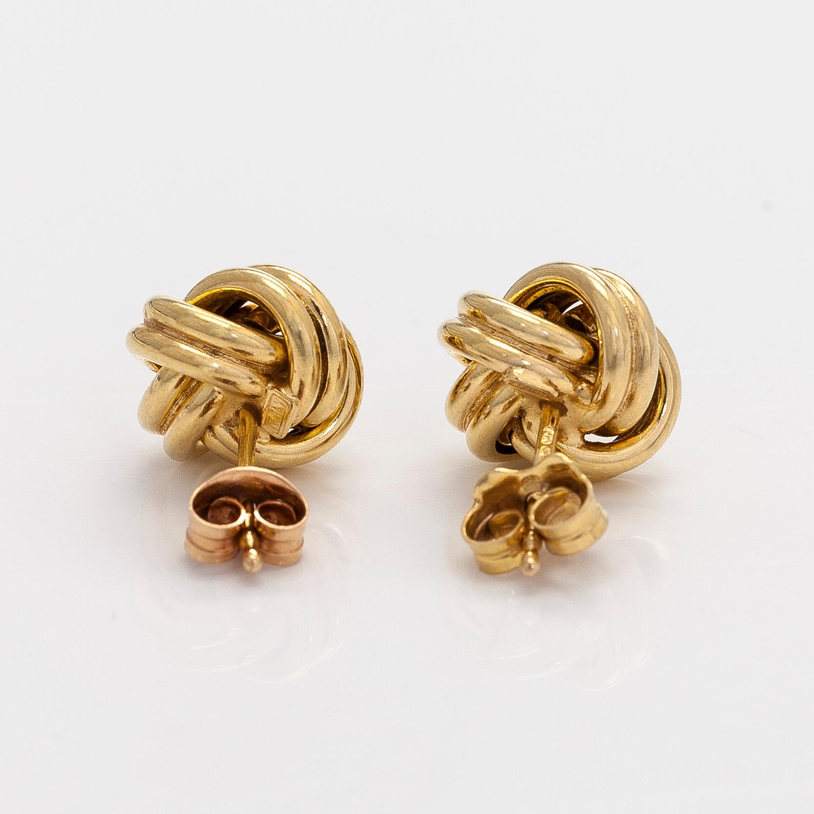 Earrings, 14K gold, Italy.