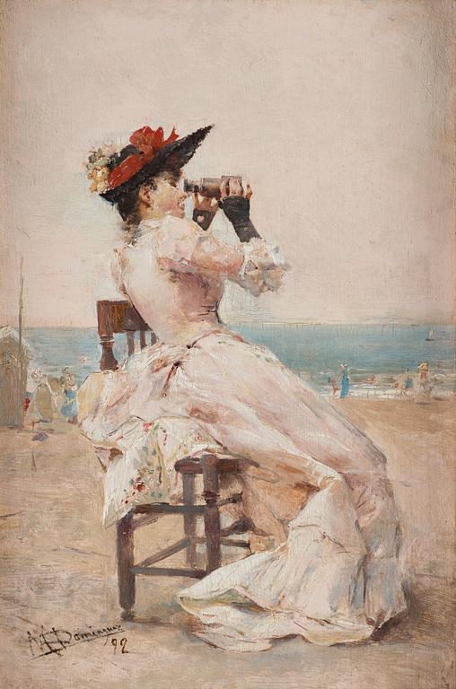 Manuel Dominguez y Sanchez, Woman with binoculars.