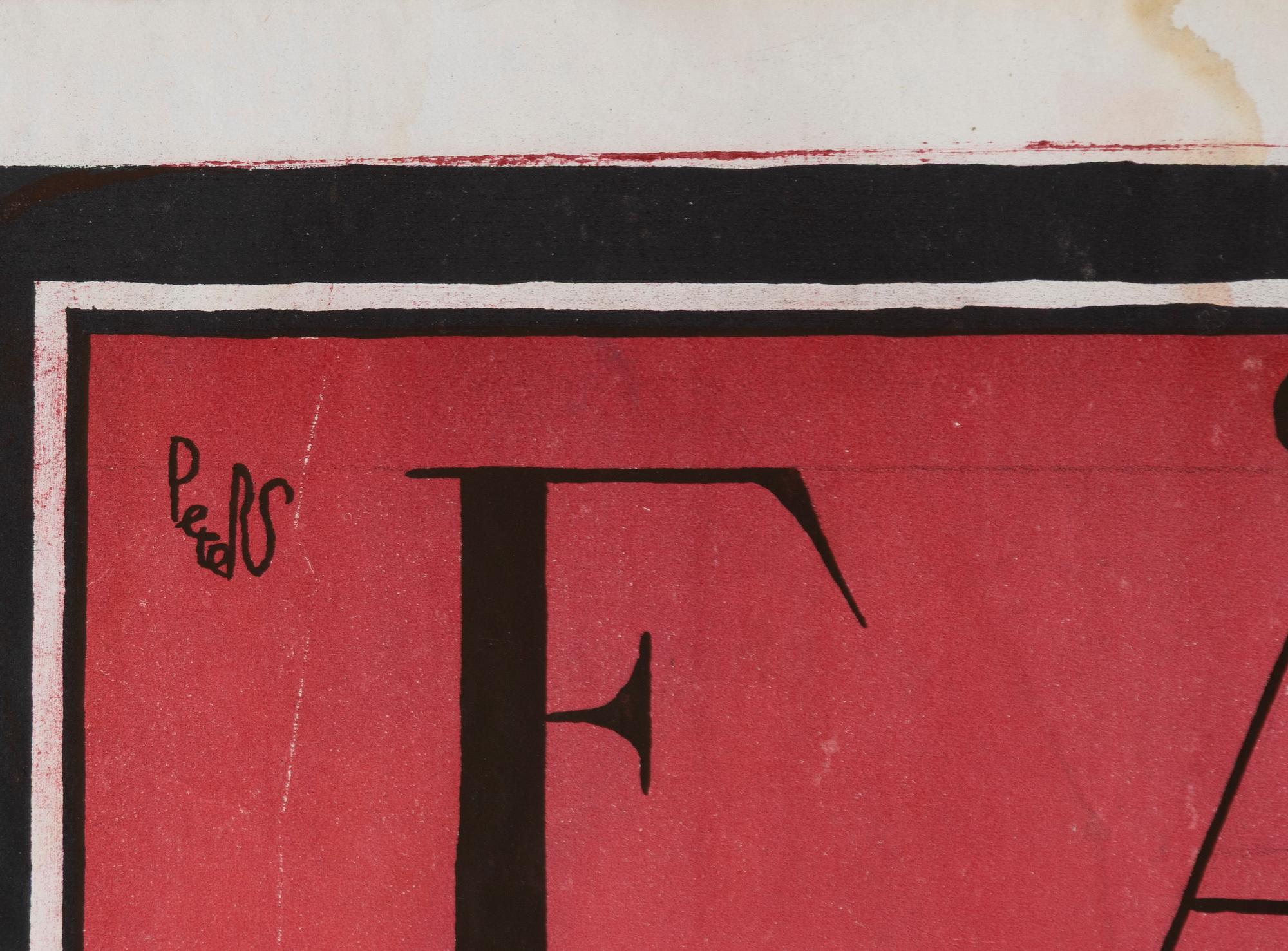 Curt Peters, a vintage movie poster, 'Fången på Zenda (The Prisoner of Zenda)', 1922.