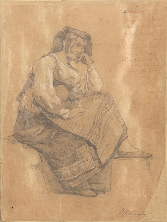 Victor Francois Biennourry, Sittande italiensk kvinna.