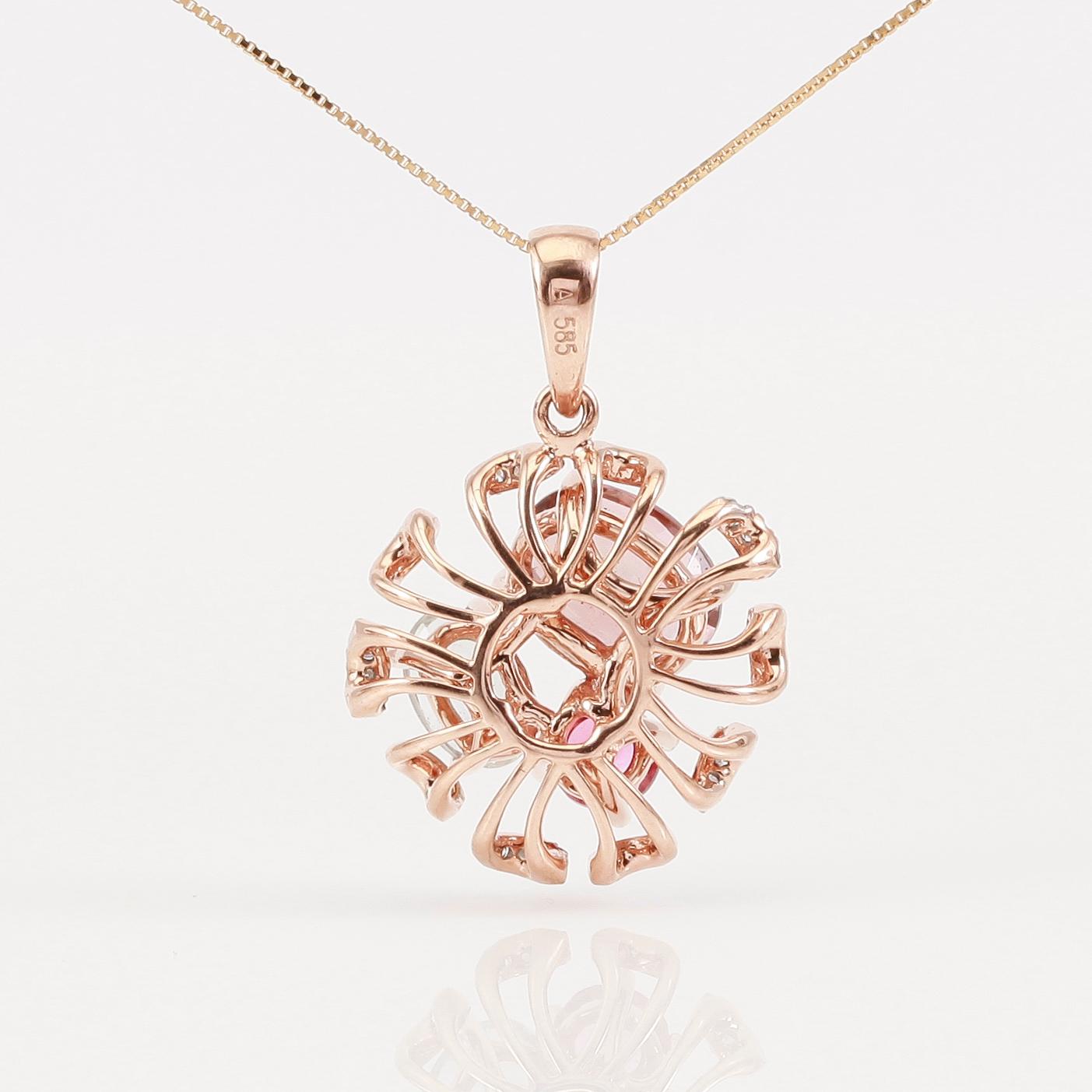 HÄNGE MED KEDJA, 14K/18K guld/roséguld, diamanter och olika stenar.