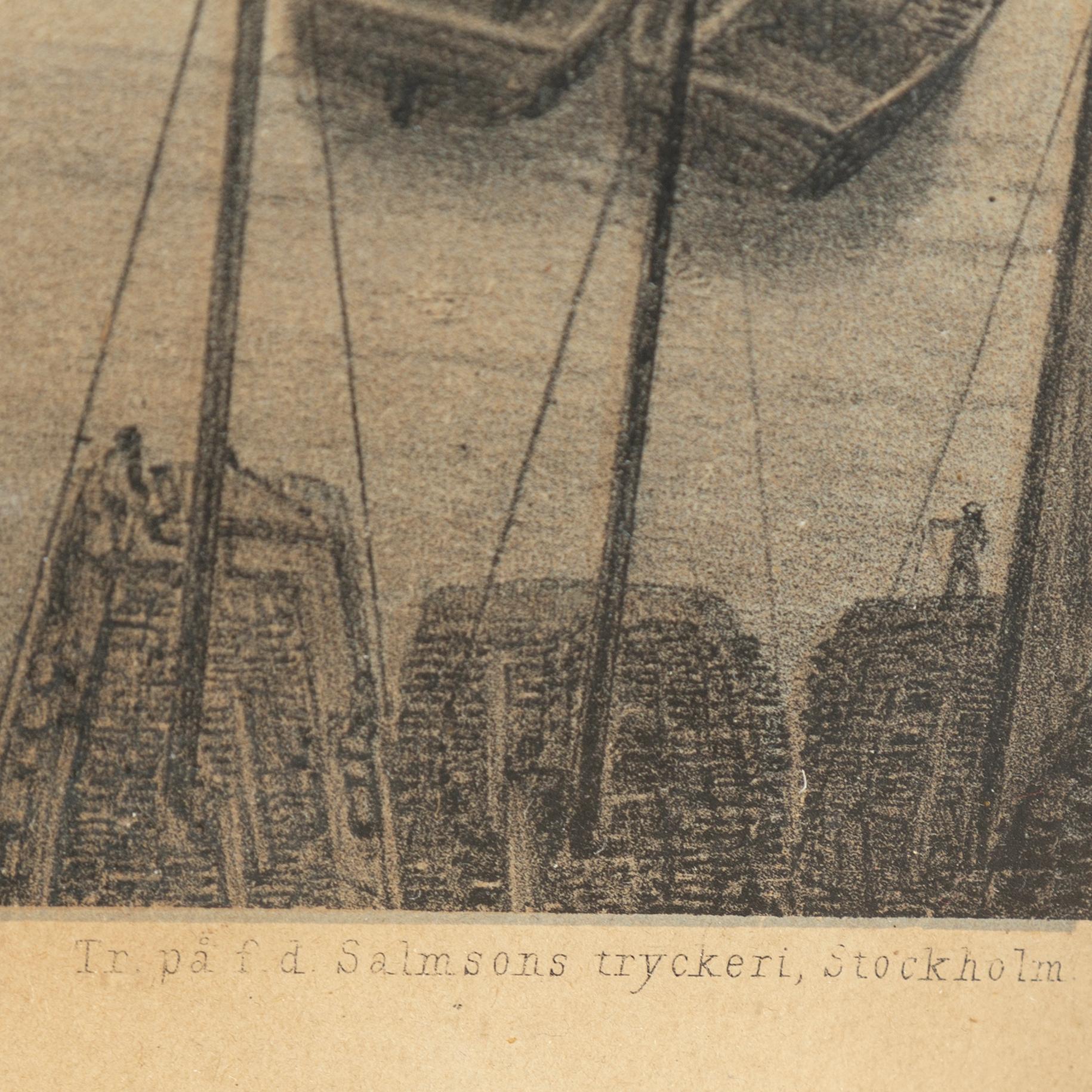 PRINT, "Stockholm view from Mosebacke", after photo by G. Joop.