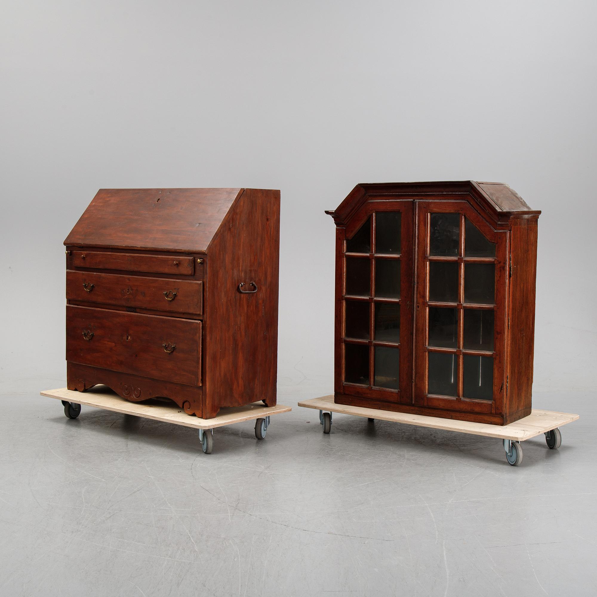 A writing cabinet 18th and 20th  Century.
