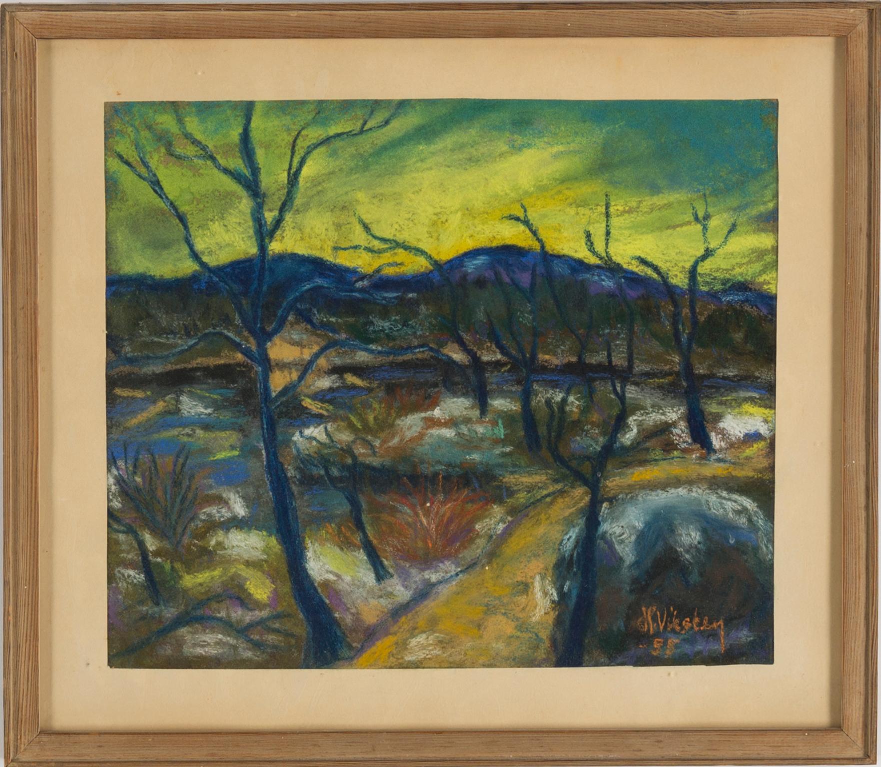 HANS VIKSTEN, pastel, signed and dated -55.