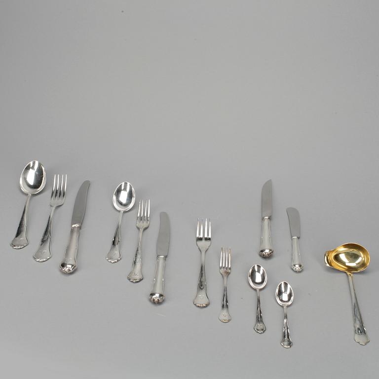 BESTICKSERVIS, 138+1 delar, silver, "Viktoria", CG Hallberg, mest 1940-tal. Tot ca 6990 gram.