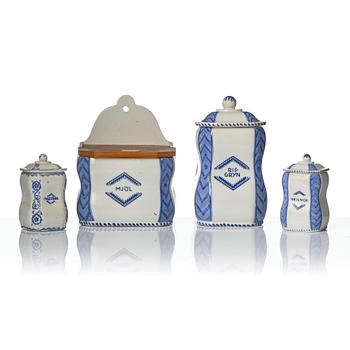 Wilhelm Kåge, 30 ceramic spice jars, Gustavsberg, Sweden, 1917 an onwards.