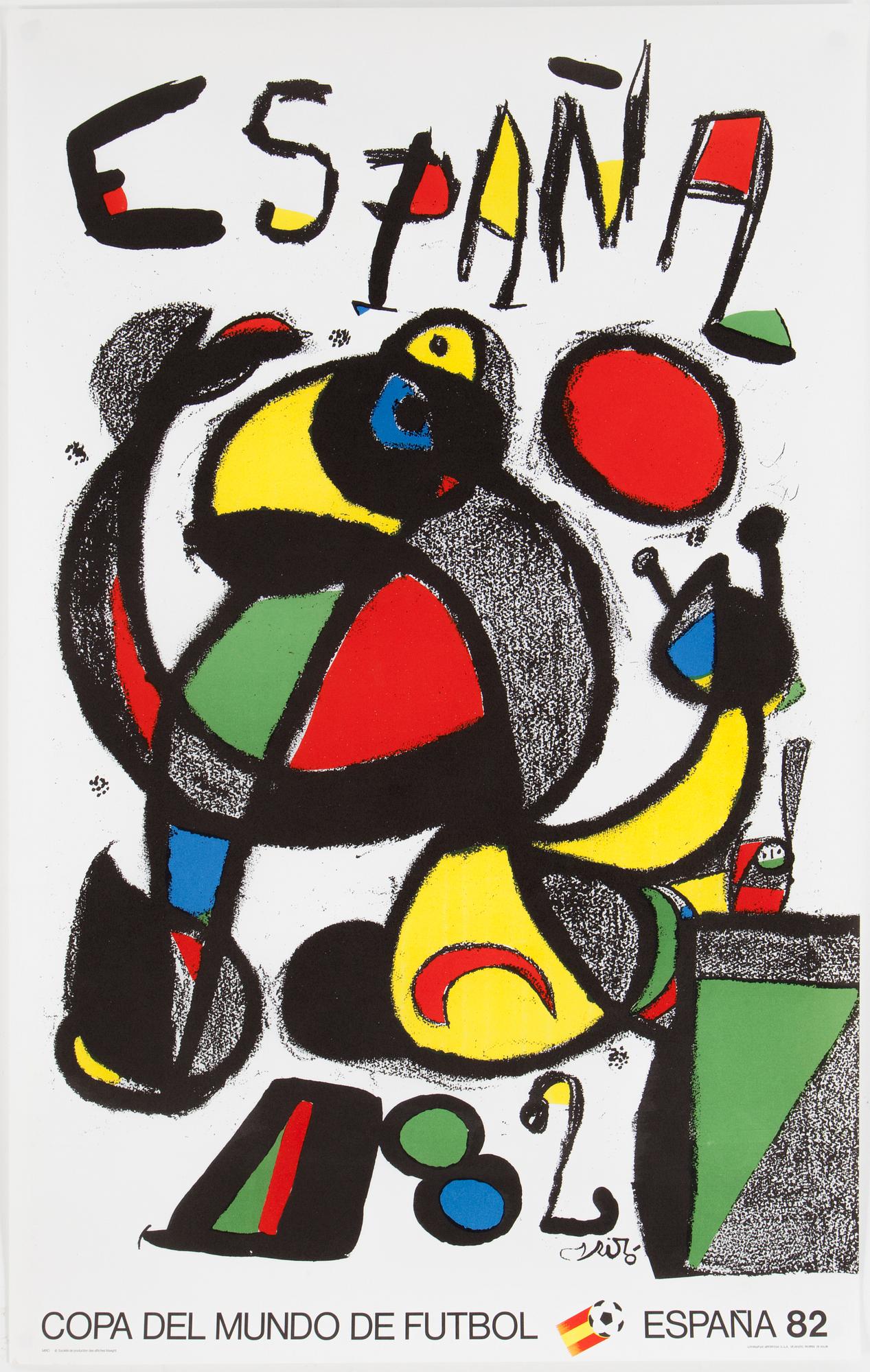 AFFISCHER, 3 st, VM i fotboll, 1982 efter bla Joan Miro, 1982.