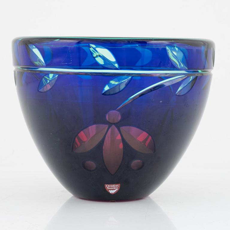 Erika Lagerbielke, skål, glas, Orrefors Gallery, 17/30, daterad -92.