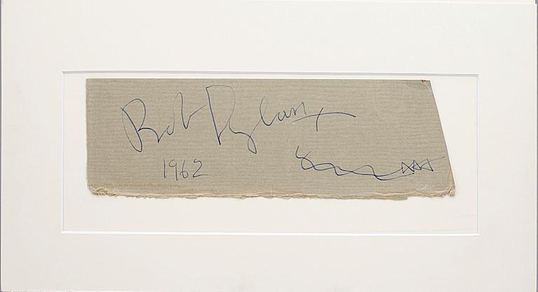 BOB DYLAN, autograf, egenhändig, dat 62.