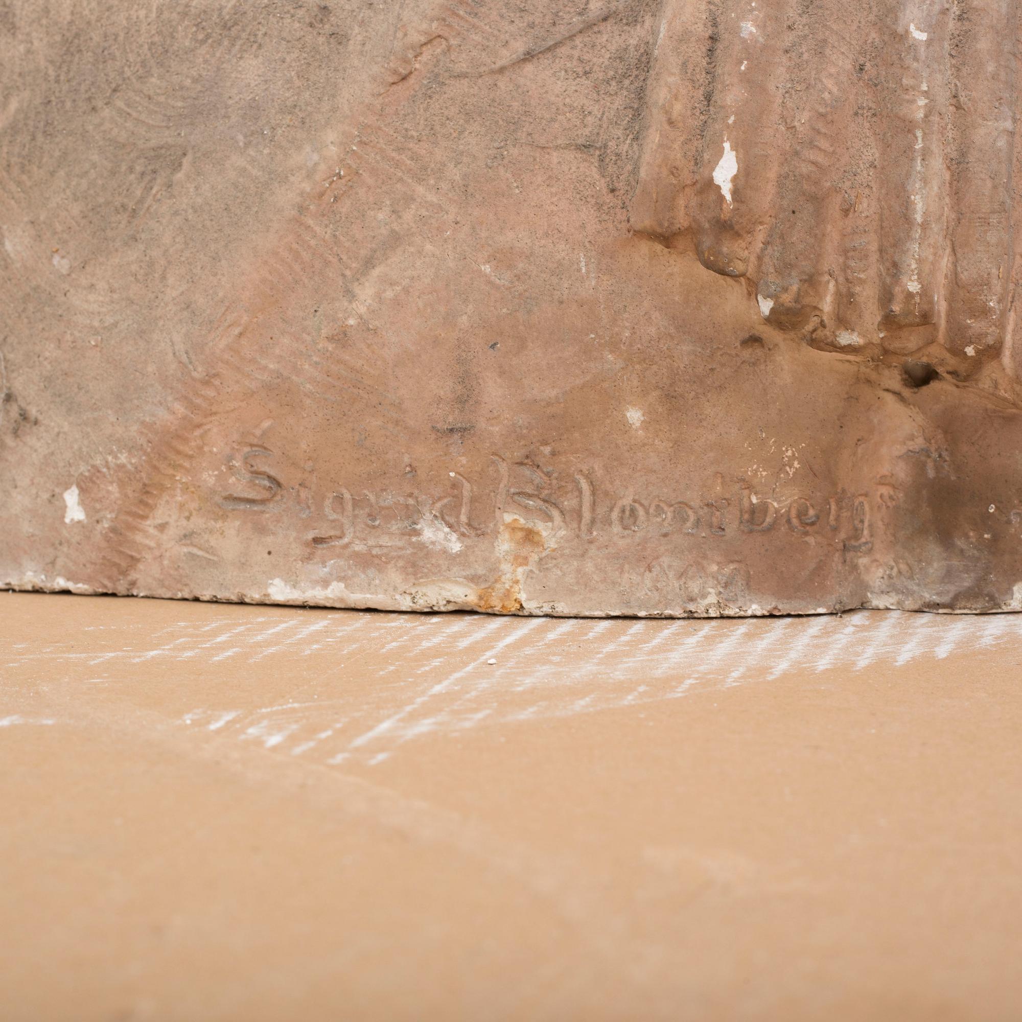 Two plaster sculptures by Sigrid Blomberg, early 20th century.