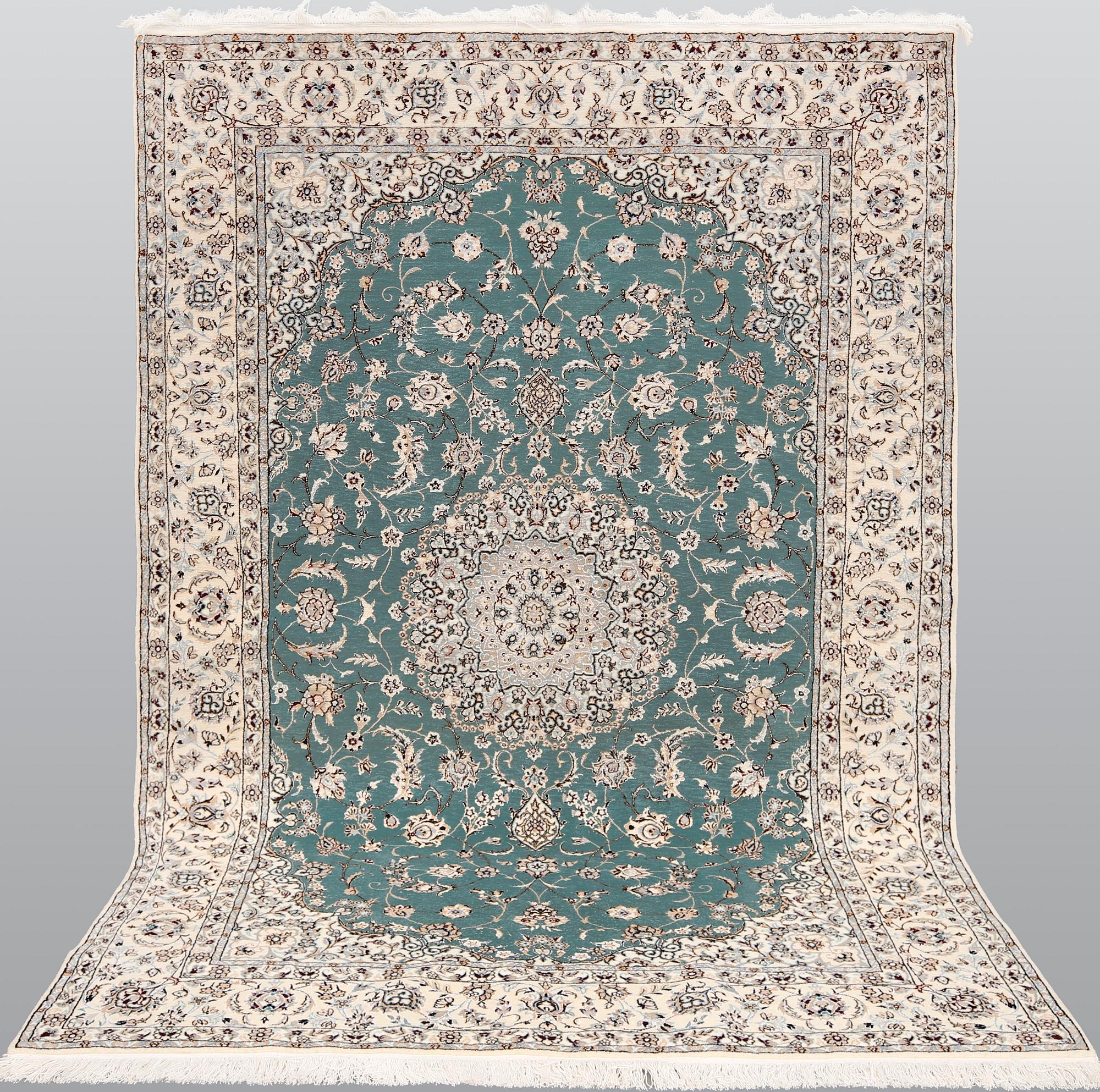A Nain rug, part silk, so-called 6 LAA, approx. 239 x 160 cm.