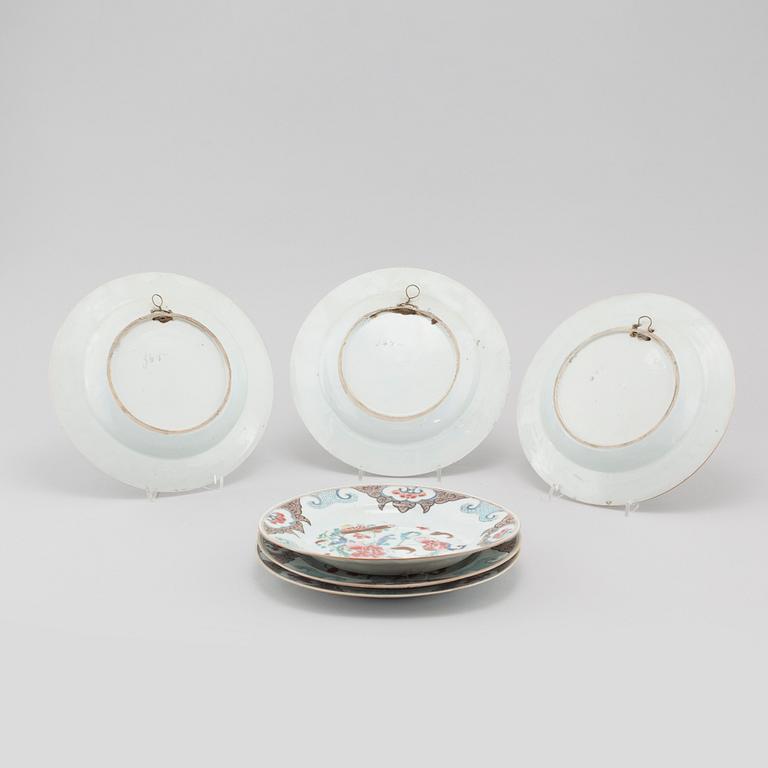 Six porcelain plates from China, Qianlong (1736- 1795).