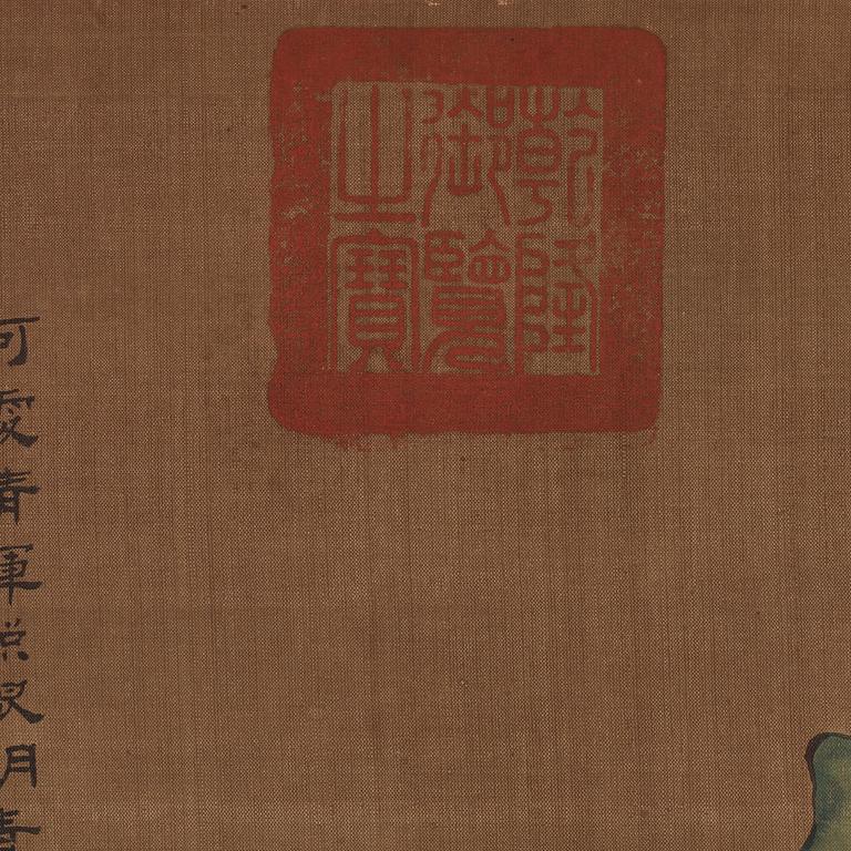 Rullmålning, signerad Wen Zhengming (1470-1559),