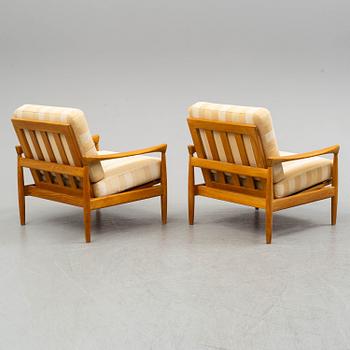 ERIK WÖRTZ, a pair of oak 'Kolding' easy chairs from IKEA, 1960's.