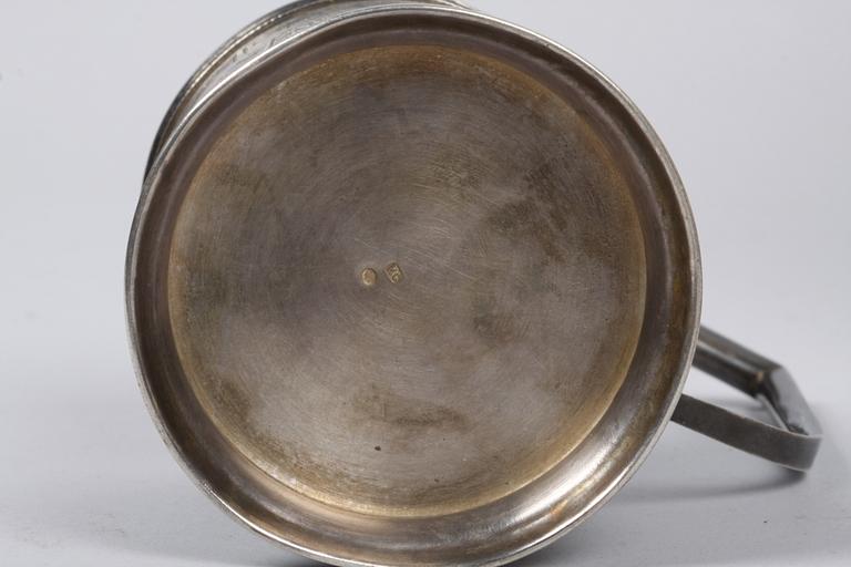 TALLRIK SAMT TEGLASHÅLLARE, trä resp silver, Sovjetunionen och Ryssland.