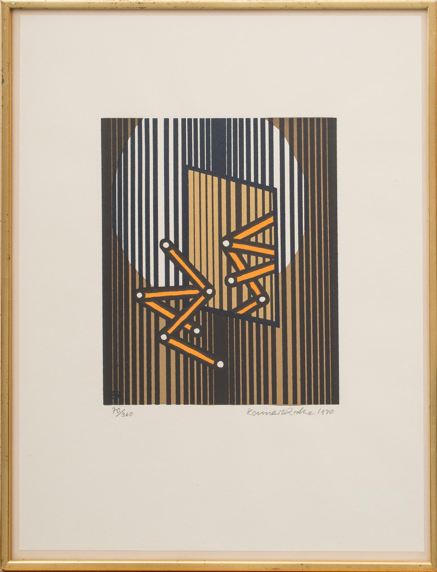 LENNART RODHE, litografi, signerad, numrerad 70/360 och daterad 1970.