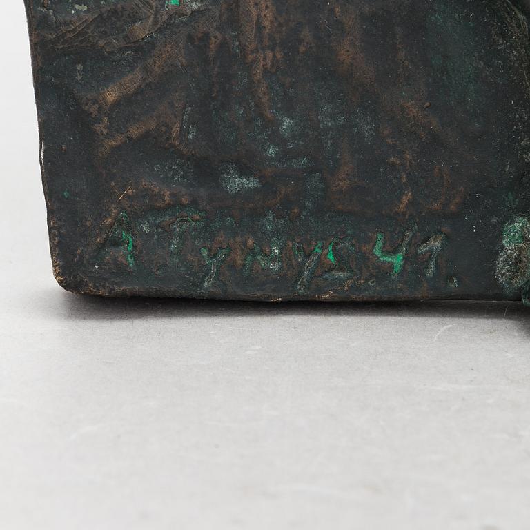 Arvi Tynys, a bronze relief, signed and dated -41.