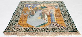 Matta, Täbris, figural, ca 152 x 100 cm.